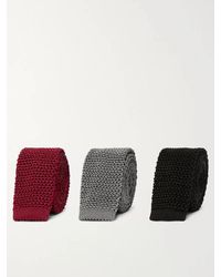 Charvet - Set Of Three 4.5cm Knitted Silk Ties - Lyst