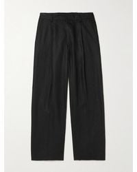 NN07 - Kay 1454 Straight-Leg Pleated Linen Trousers - Lyst