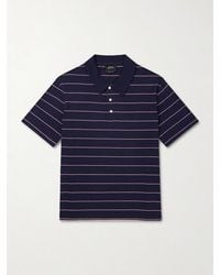 A.P.C. - Henry Striped Cotton-blend Jersey Polo Shirt - Lyst