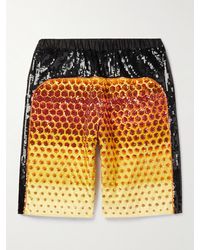 Dries Van Noten - Wide-leg Panelled Ombré Sequinned Cotton-canvas Shorts - Lyst