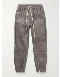 Rick Owens - Schmal geschnittene und schmaler zulaufende Hose aus Leinen-Canvas mit Reißverschlüssen - Lyst