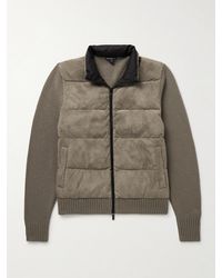 James Perse - Shell-Trimmed Panelled Suede And Recycled-Cashmere Jacket - Lyst