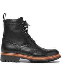 dark brown brogue boots