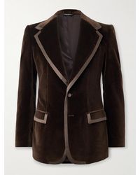 Dolce & Gabbana - Satin-trimmed Cotton-blend Velvet Blazer - Lyst