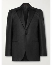 Canali - Slim-Fit Satin-Trimmed Slubbed Wool And Silk-Blend Tuxedo Jacket - Lyst