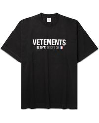 Vetements - Oversized Logo-print Cotton-jersey T-shirt - Lyst