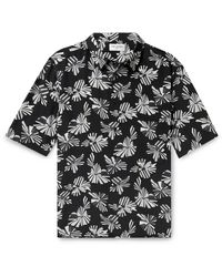 Saint Laurent - Printed Silk-chemise Polo Shirt - Lyst