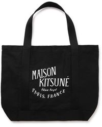 Maison Kitsuné - Palais Royal Logo-print Cotton-canvas Tote Bag - Lyst