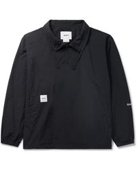 WTAPS - Kayan Logo-appliquéd Crinkled-nylon Half-zip Jacket - Lyst