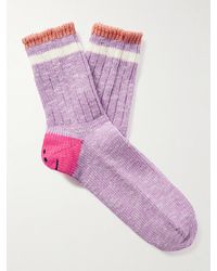Kapital - Happy Heels Striped Ribbed Cotton-Blend Socks - Lyst