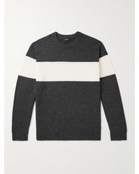 Theory - Hilles Striped Wool-blend Sweater - Lyst