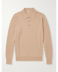 Ghiaia - Cable-Knit Cashmere Polo Sweater - Lyst