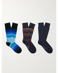 Paul Smith - Three-pack Jacquard-knit Cotton-blend Socks - Lyst