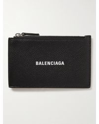 Balenciaga - Cash Logo-print Full-grain Leather Zipped Cardholder - Lyst