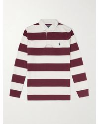 Polo Ralph Lauren - Logo-embroidered Striped Cotton-jersey Polo Shirt - Lyst