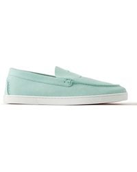 Christian Louboutin - Varsiboat Logo-Embossed Suede Loafers - Lyst