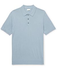 Club Monaco - Luxe Silk And Cashmere-blend Polo Shirt - Lyst