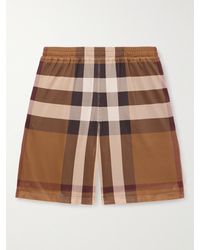 Burberry - Wide-leg Checked Mesh Shorts - Lyst