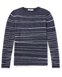 Inis Meáin - Taoide Striped Linen, Cashmere, Silk And Cotton-Blend Sweater - Lyst