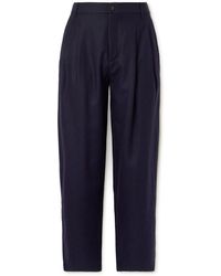 A Kind Of Guise - Straight-leg Pleated Stretch-wool Flannel Trousers - Lyst