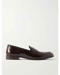 Brioni - Glossed-leather Penny Loafers - Lyst
