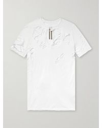 Rick Owens - T-Shirt aus Baumwoll-Jersey in Distressed-Optik - Lyst