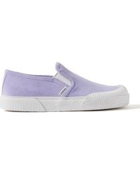 Loewe - Terra Vulca Rubber-Trimmed Suede Slip-On Sneakers - Lyst