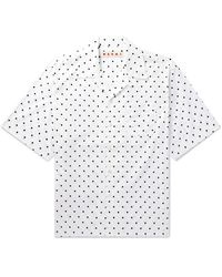 Marni - Convertible-collar Polka-dot Cotton-poplin Shirt - Lyst