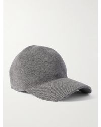 Saint Laurent - Baseballkappe aus geripptem Kaschmir mit Logostickerei - Lyst