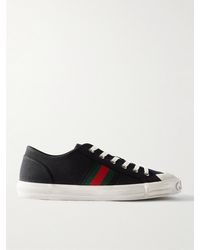 Gucci - Julio Webbing-trimmed Canvas Sneakers - Lyst