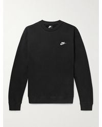 Nike Sportswear Club Logo-embroidered Cotton-blend Tech Fleece Sweatshirt - Black