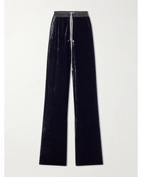 Rick Owens - Bela Wide-Leg Drawstring Velour Trousers - Lyst