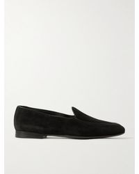 Manolo Blahnik - Modena Loafers aus Veloursleder mit Lederbesatz - Lyst
