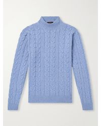 Slowear - Zanone Slim-Fit Cable-Knit Virgin Wool Sweater - Lyst