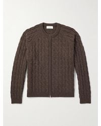 mfpen - Editor Cable-knit Wool Zip-up Cardigan - Lyst