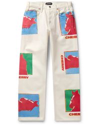 CHERRY LA - Straight-leg Logo-print Jeans - Lyst