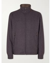 Herno - Silk And Cashmere-Blend Twill Bomber Jacket - Lyst