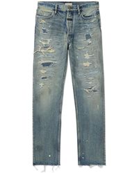 Fear Of God - Straight-Leg Logo-Appliquéd Distressed Jeans - Lyst