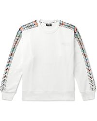 Missoni - Logo-embroidered Striped Cotton-jersey Sweatshirt - Lyst