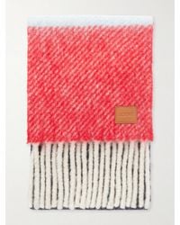 Loewe - Fringed Striped Brushed Alpaca And Wool-Blend Scarf - Lyst
