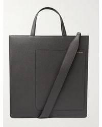 Valextra Pebble-grain Leather Tote Bag - Grey