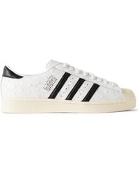 adidas Originals - Superstar Vintage Ostrich-effect Leather Sneakers - Lyst