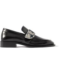 Burberry - Embellished Leather Monk-strap Loafers - Lyst