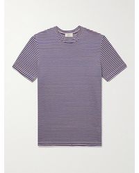 Altea - Lewis Striped Linen And Cotton-blend Jersey T-shirt - Lyst