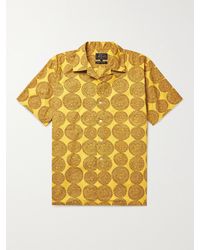 Beams Plus Camp-collar Printed Cotton-dobby Shirt - Yellow