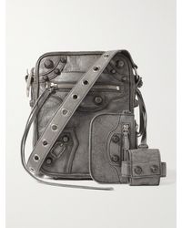 Balenciaga - Le Cagole Cracked Leather Messenger Bag - Lyst