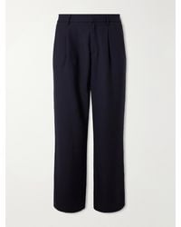 MR P. - Wide-Leg Pleated Wool-Fresco Trousers - Lyst