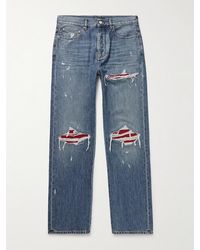 Amiri - Mx1 Straight-Leg Panelled Distressed Jeans - Lyst
