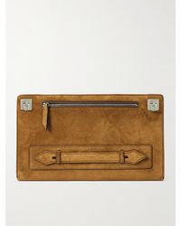 Metier - Runaway Leather-trimmed Suede Pouch - Lyst