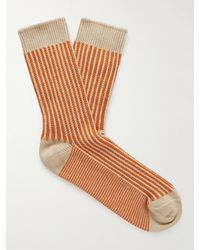 Thunders Love Striped Cotton-blend Socks - Orange